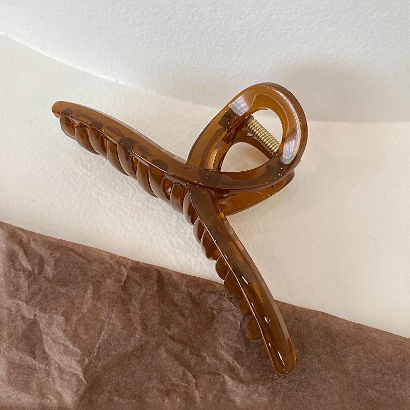 Classy Frosted Hair Clip with Pearls for Women's Hair - Large Shark Design for Back of Head