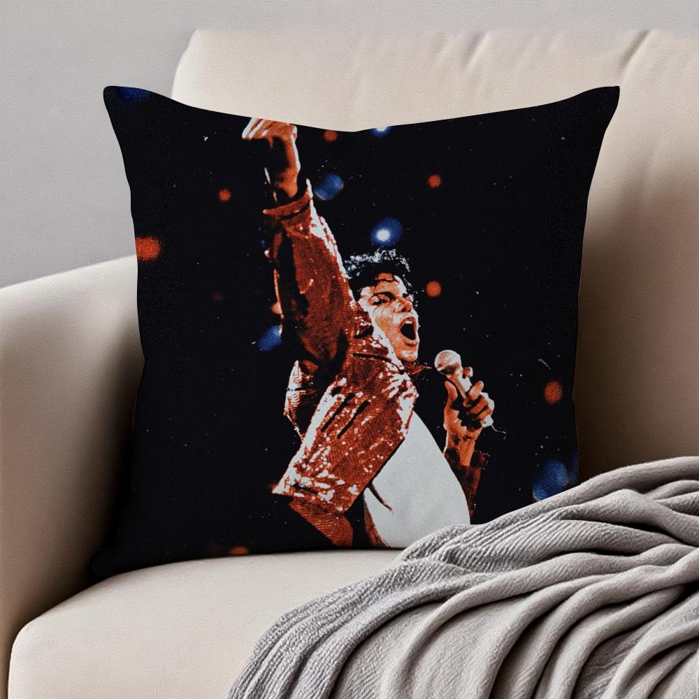 Pop American Singer MMichael Jackson Cushion Cover Pillowcase Antidustmite Invisible Zipper Short Plush Sofa Cushion
