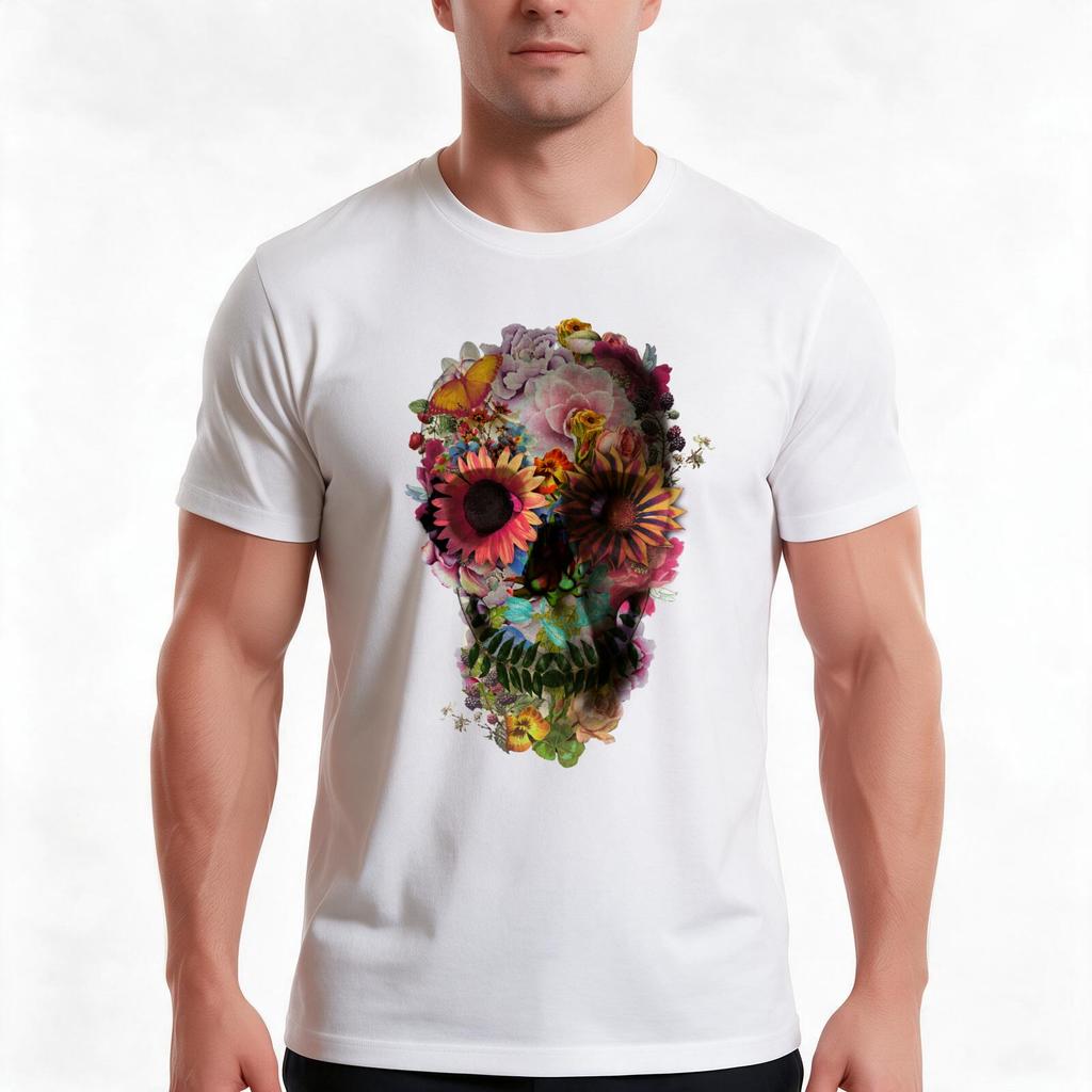Skull  TShirt Summer Casual Cotton Tee Oversized Streetwear Tops Vintage Graphic Print Loose Fit Short Sleeve  Cotton