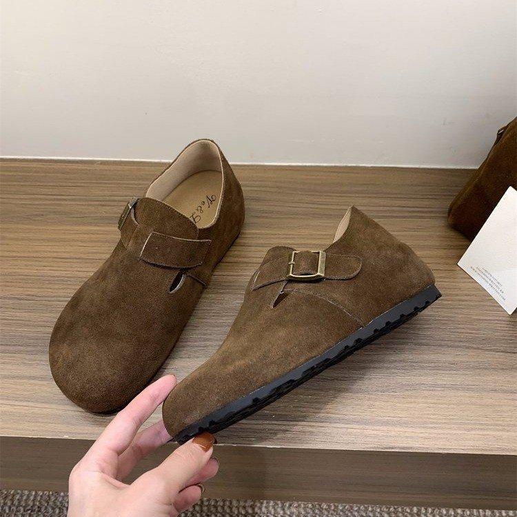 

Soft leather version~ inner height increase Boken shoes women s shoes 2025 spring and autumn thick-soled small Boken shoes Loafu single shoes 40