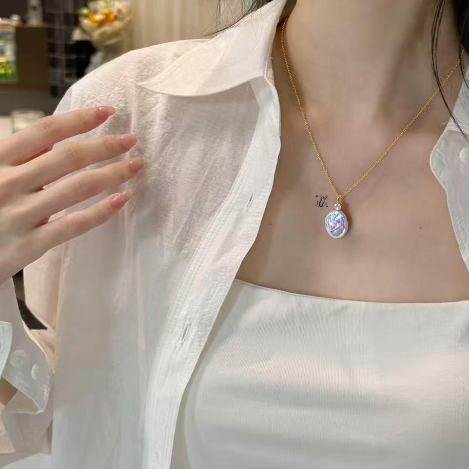 Diana Style Natural Freshwater Baroque Pearl Pendant Classic Princess Necklace