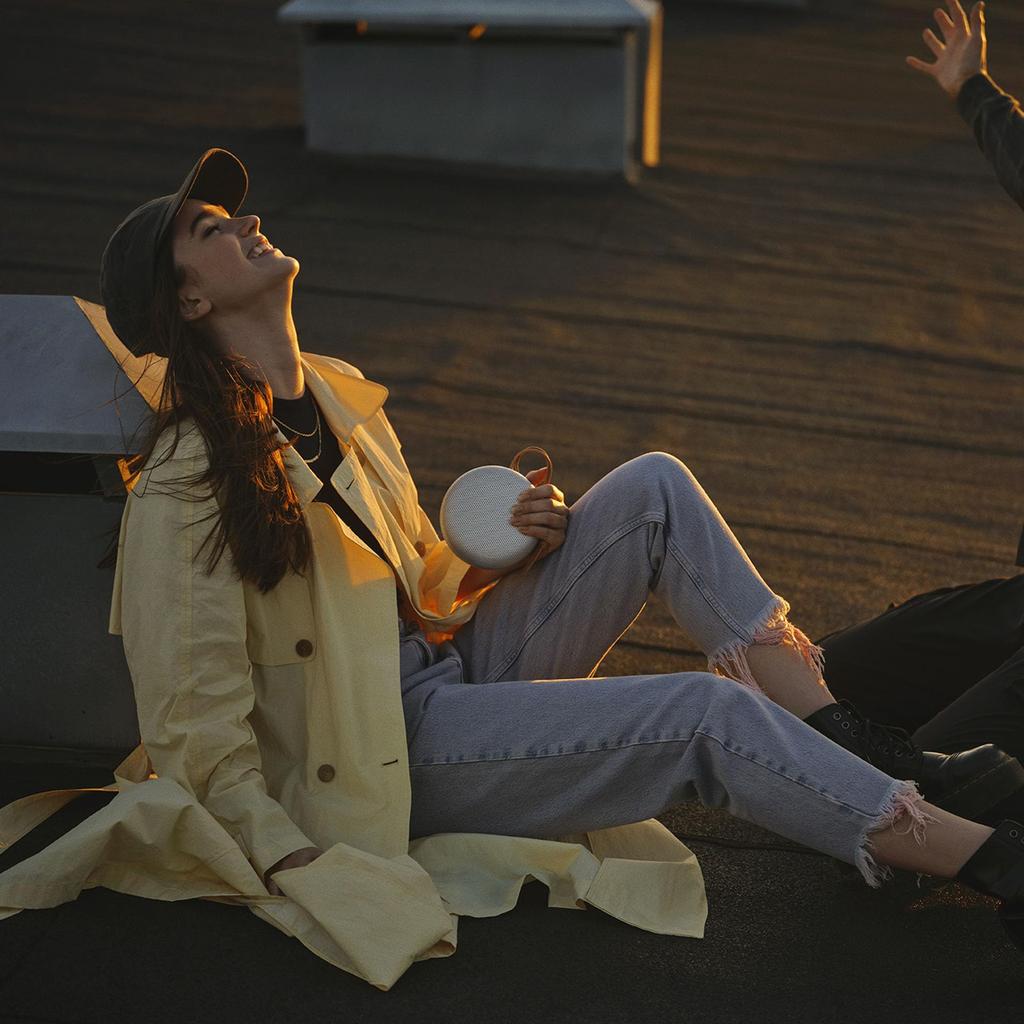 Bang Olufsen Beosound A1 2nd Generation Portable Grey Bluetooth IP67 Waterproof and for Video Playback & Speaker, Mist, Wireless, Certified,