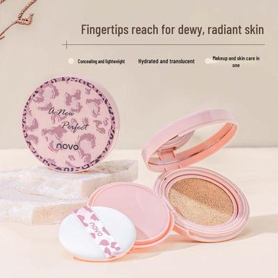 NOVO5589 Water Glow Radiant Cushion for Even Skin Tone & Brightening, Ideal for Students