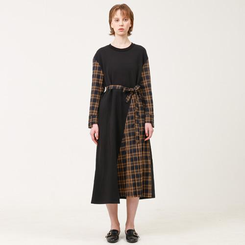Bunderghost Asymmetrical Long Dress (Yellow Check)