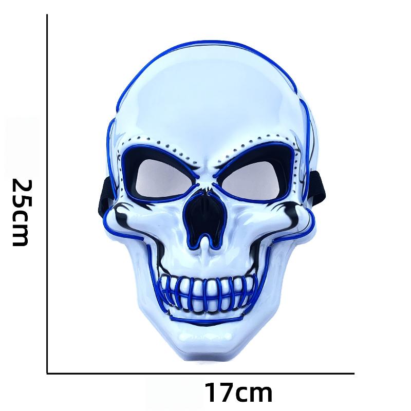 1Pcs Fashion Horror Halloween Skull Mask Led Light Cosplay Costume Cosplay Mask Halloween Party Supplies Halloween Party