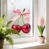 Cherry Bow Static Window Cling Self Adhesive Removable Glass Decal Bedroom Balcony Decor