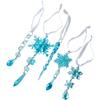 Transparent Acrylic Snowflake Hanging Ornaments Set Five Pieces for Christmas Tree Window and Seasonal Decoration