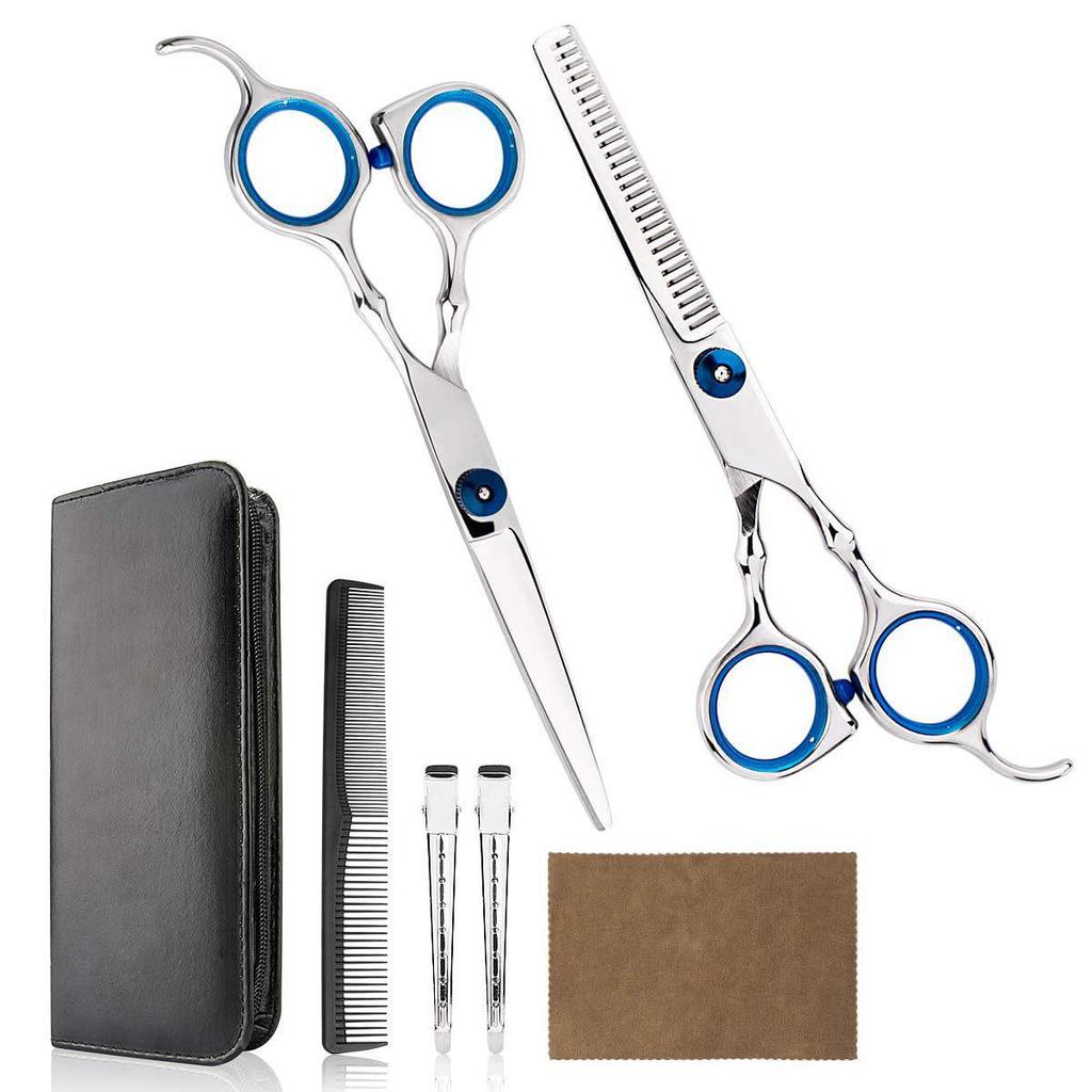 Stainless Steel Barber & Hairdressing Scissors Set: Flat Tooth & Thinning Options