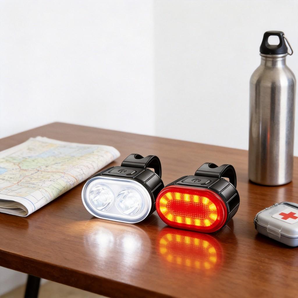 Mountain Bicycle Night Riding Light Waterproof Rechargeable Usbc For Outdoor Cycling And Camping