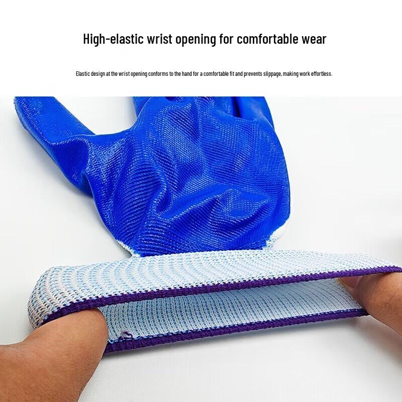 Ramie Fiber Anti-Slip Work Gloves, 12 Pairs