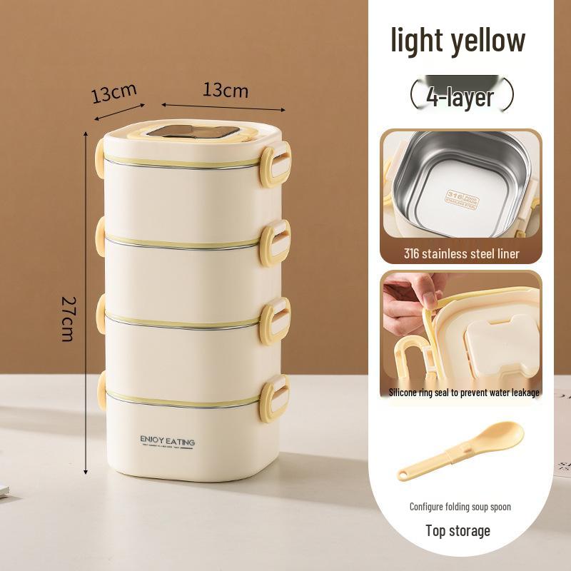 316 Multi-layer Stainless Steel Insulated Lunch Box for Office and School – Portable Bento with Lid