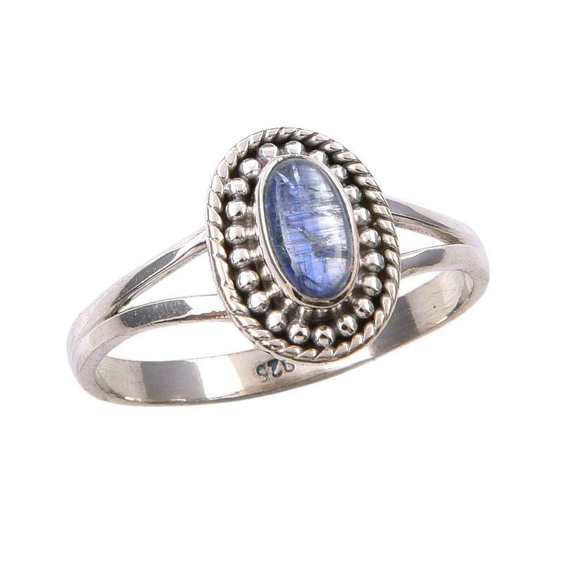 Natural Kyanite Gemstone Handmade 925 Sterling Silver Jewelry Ring Size 8.5 o6N90