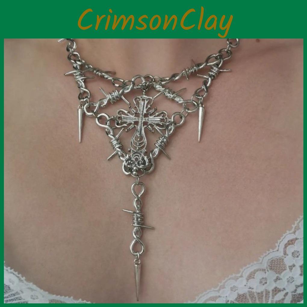 Cross Thorn Trendy Pendant Chain Necklace For Women Perfect For Stylish Wear Everyday