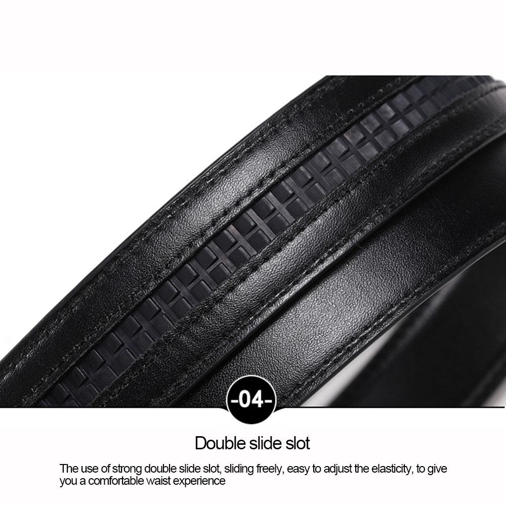 Fashion Lychee Pattern Men's Automatic Buckle Belts No Buckle Belt Men High Quality Belt Male Leather Strap Jeans 3.5cm Belts