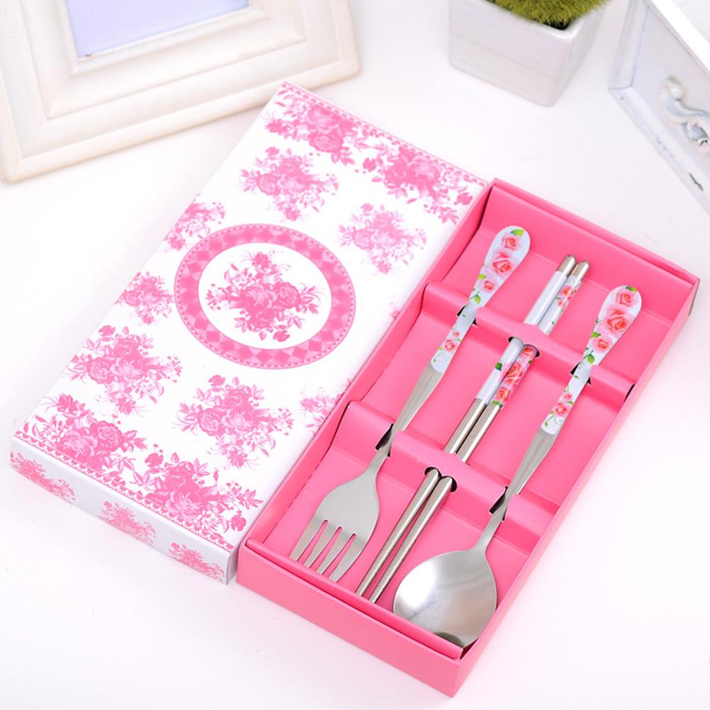 

3 шт. Комбинированная тарелка, палочки для еды, сервировочный столик из нержавеющей стали, вилка, столовые приборы, легко чистить