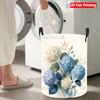 Collapsible Laundry Basket Large Round Waterproof Fabric Hamper Dirty Clothes Storage Bin Toy Organizer with Handles