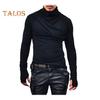 Frühlings- und Herbstoberteil für Herren mit Nackenschutz, hoher Kragen, schmale Passform, dehnbar, plissiert, lange Ärmel, Pullover-Sweatshirt für den Heimsport, Fitnessstudio, Straßenkleidung