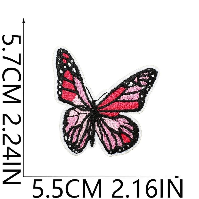 Butterfly Applique Designs with Embroidered Texture, 10 Assorted Appliques for Decorating Clothing, Shoes, Bags, and Fabric Craft Projects