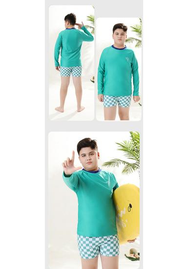 Boys' Plus Size Quick-Drying Two-Piece Sun Protection Swimsuit (2026) - Swim Trunks Set for Middle and Large Kids