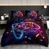 3pcs Colored GamePad Printed Bedding Set Cozy Comfortable Duvet Cover Set King Queen Twin Size Birthday Gift Bedroom Decoration