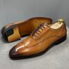 Fashion Mens Size 7-12 Oxford Shoes Wingtip Genuine Calf Leather Luxury Lace-Up Business Office Brogue Dress Shoes for Men