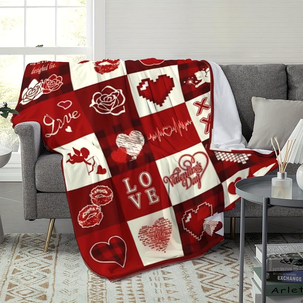 Romantic I Love You Rose Art Blanket - Soft All-Season Multi-Purpose Throw for Mother'S Day, Valentine & Anniversary Gift