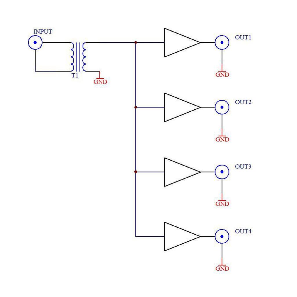 Active RF Isolation Splitter Active RF Isolation Distributor RF  Splitter for  GPSDO  Source 100kHz to 150MHz