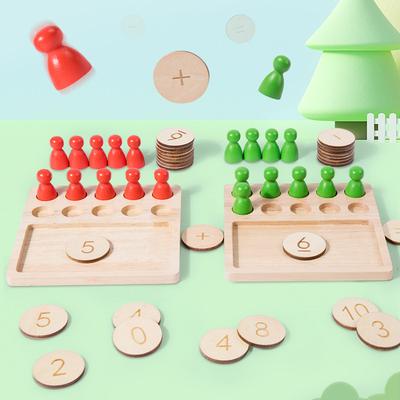 Holz Kinder Früherziehung Zahlen Zählen Zehnerfeld Array Mathe Aufklärung Farbe Bösewicht Zuordnung Lernspielzeug