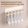 Multifunctional Toilet Bathroom Non-perforated Six Holes Hook for Storage