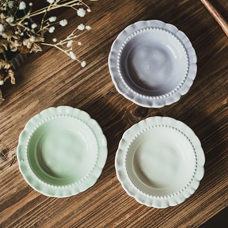 Piatto Degustazione in Pizzo Delicato Piatto in Ceramica Monocolore Stoviglie di Alto Valore per la Casa Piatto per Ristorante Piatto Degustazione Piatti Freddi