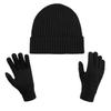 Unisex Winter Knit Hat Gloves Set Warm Fleece-Lined Ear Protection Cold Weather Outdoor Use