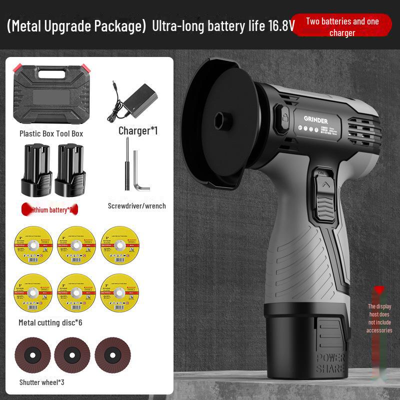16.8V Mini Angle Grinder - Rechargeable Lithium Battery Multi-Function Cutting Tool
