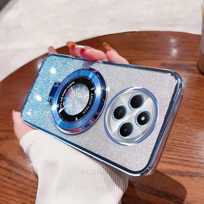 

Redmi14c Роскошный блестящий держатель силиконовый чехол для Xiaomi Redmi 14c 13 13c 12 12c 10 10a 10c A1 A2 A3 Подставка Чехол Poco C75 Poco M6 4G