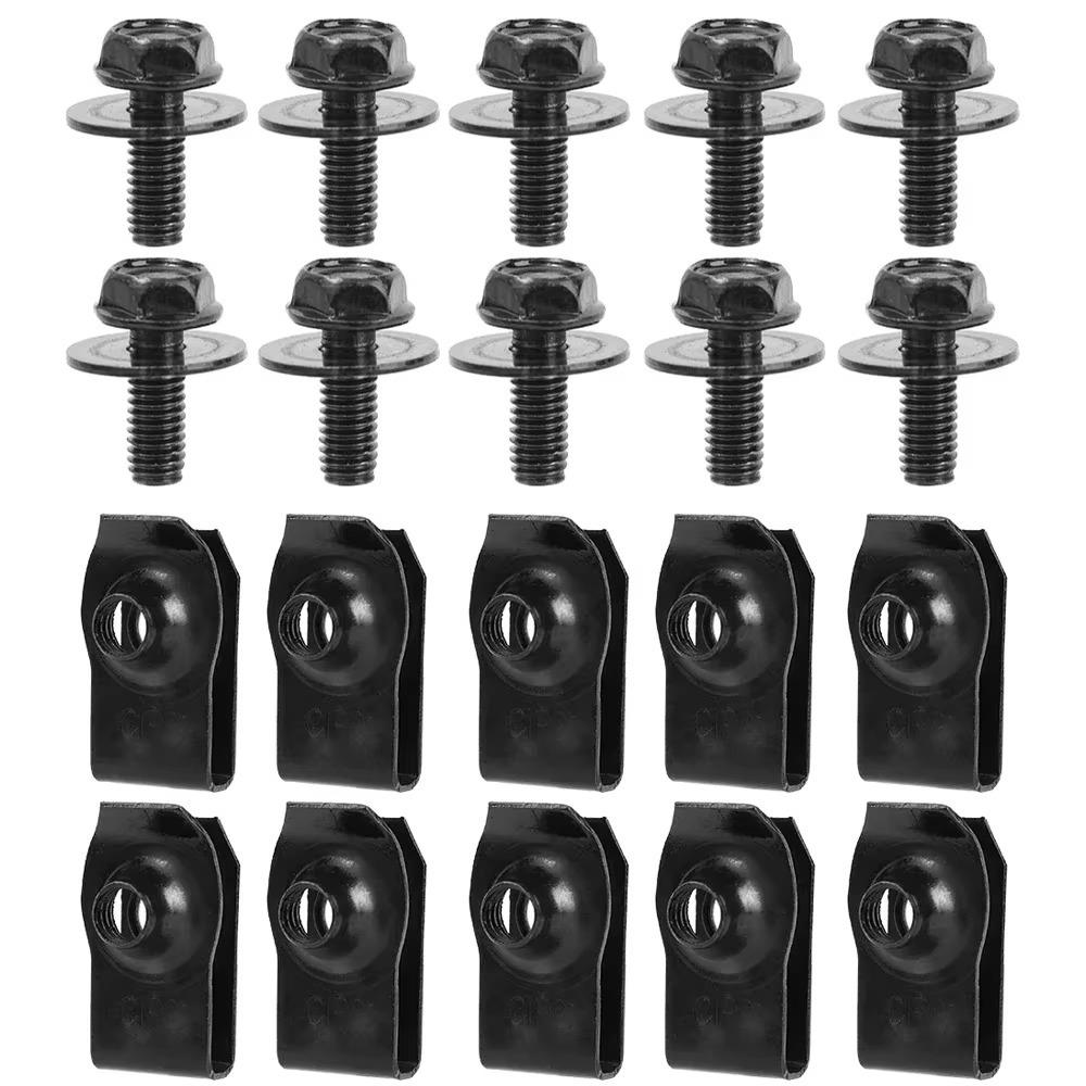 New Self-tapping Automotive U-Nut Clip M6 Metal Screw Fasteners Auto Fastener Underhood Splash Guard