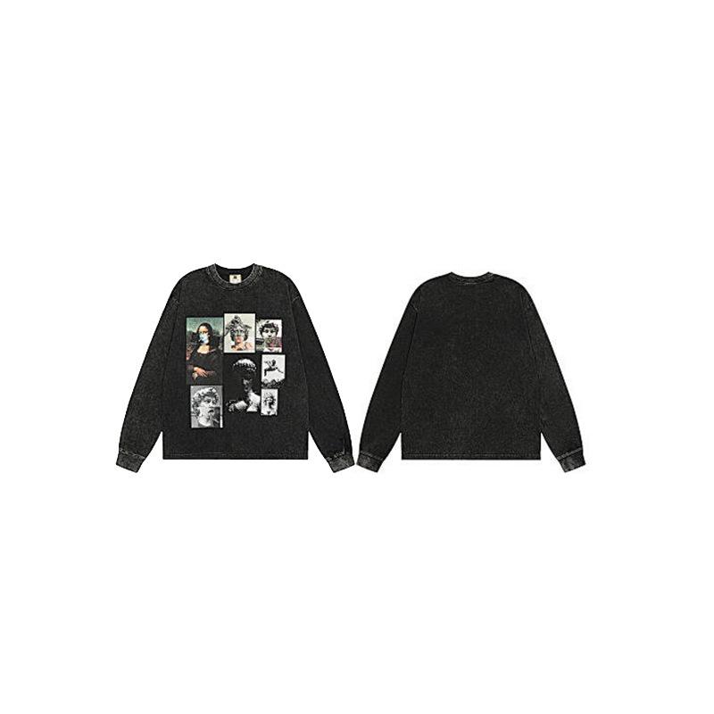 American Trendy Heavyweight Long-Sleeve Men's Autumn/Winter Loose Casual Pure Print Hoodie
