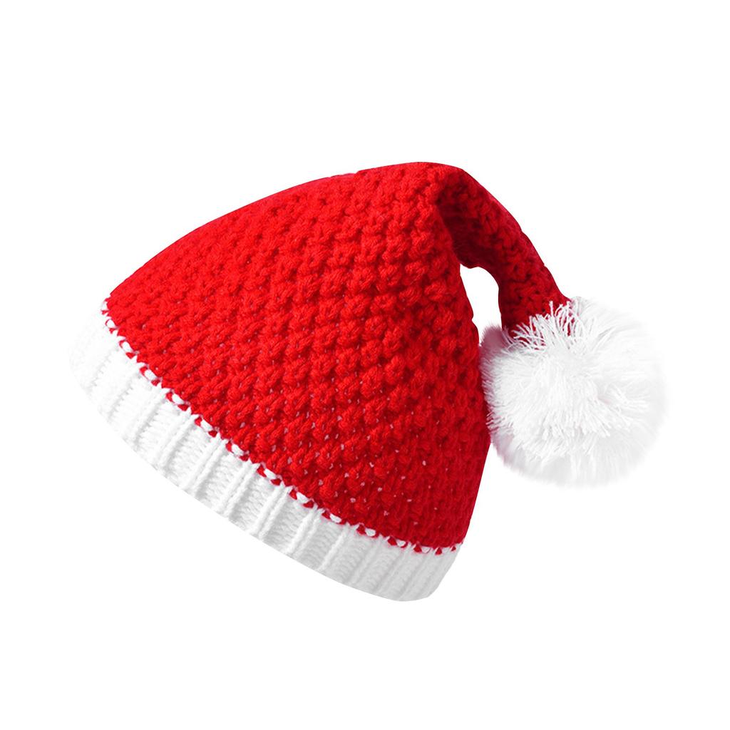 Children's Christmas Decoration Plush Hat Gift Gift Adult Claus Red Knitted Wool Hat