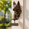 Welcome Dog Doorbell, Funny Head Shaped Doorbell, Resin Vintage Decorative Outdoor Doorbell, Animal Themed Chime for Porch and Home Decoration, Manual