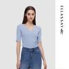 Women's Slim-Fit V-Neck Short Sleeve Knit Top