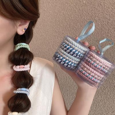 8 Pièces Serre-têtes Haute Élasticité Design Tressé Attaches pour Cheveux Doux Prévention de la Rupture Accessoires pour Cheveux Non Métalliques