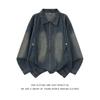 Retro Denim gewaschene Reversjacke: Vielseitig, Modisch, Lässig Hong Kong Stil.