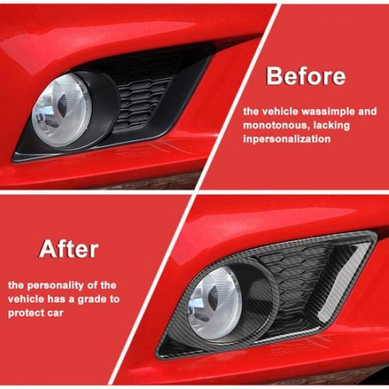 Carbon Fiber Front Bumper Fog Light Lamp Cover Trim for Dodge Charger 2011-2014