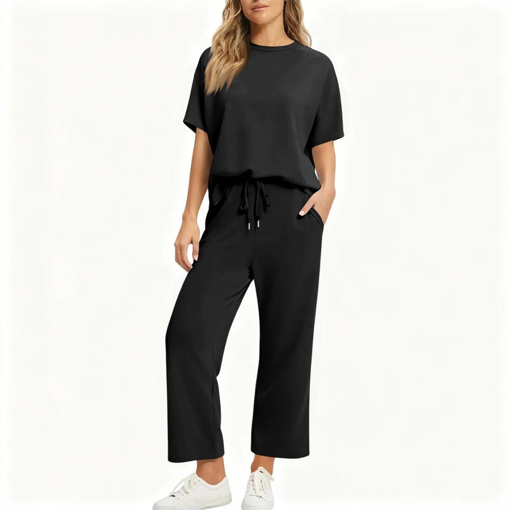 Women's Fashionable Loose Top Casual Two-piece Set