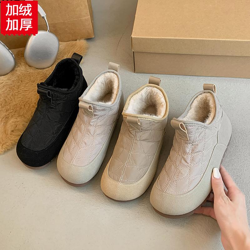 Winter high-top cotton shoes beef tendon sole velvet cloth shoes snow shoes medium shoes