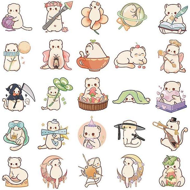 50pc Cute Animal Water Bottle Stickers Pack,VSCO Waterproof Stickers,Dorm Room Decor Aesthetic Stickers for Water Bottle,Laptop,Phone,Journal Girls