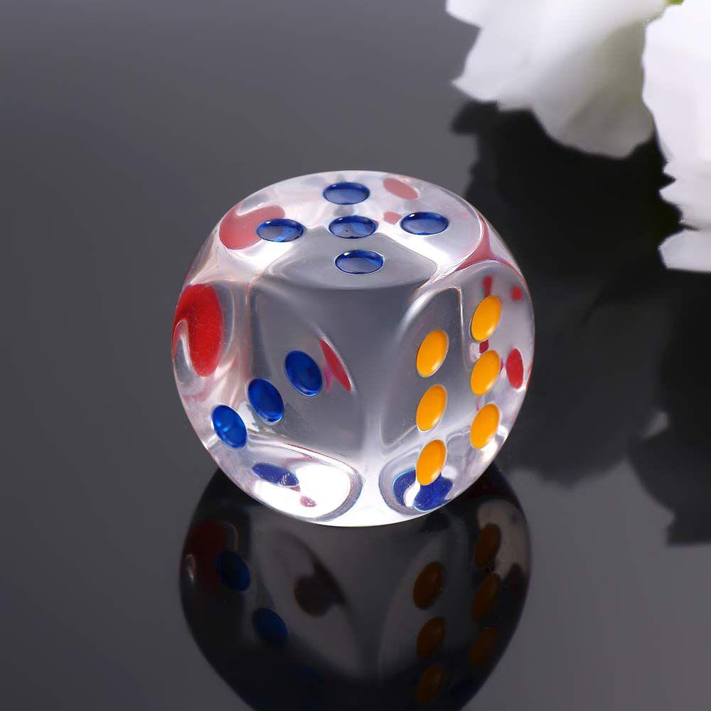 35mm Acrylic Dice Colorful Transparent 6 Sides Dice Board Game Square Point Dice for KTV Entertainment Family Party
