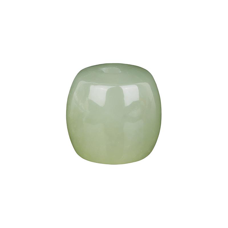 Natural Hetian Jade Green Barrel Beads Bracelet, DIY White Jade Hand String
