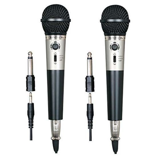 

WINTECH KEM-02X2 Dynamic Microphone Set with Echo Function, 3.5mm6.3mm Compatible (Adapter Included), Wired Microphone