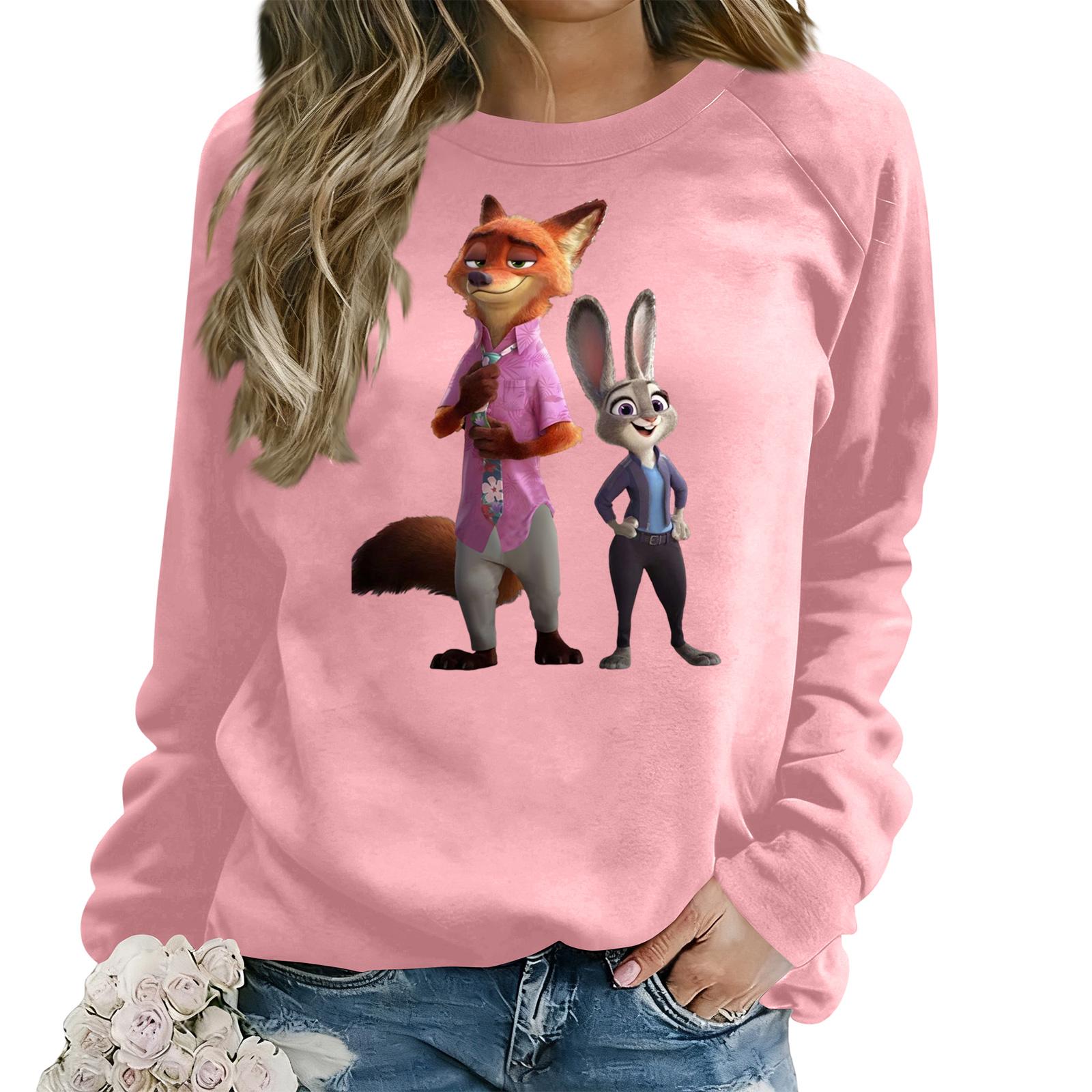 

Женская модная повседневная толстовка с длинным рукавом, свободного кроя, с принтом XXL розовый