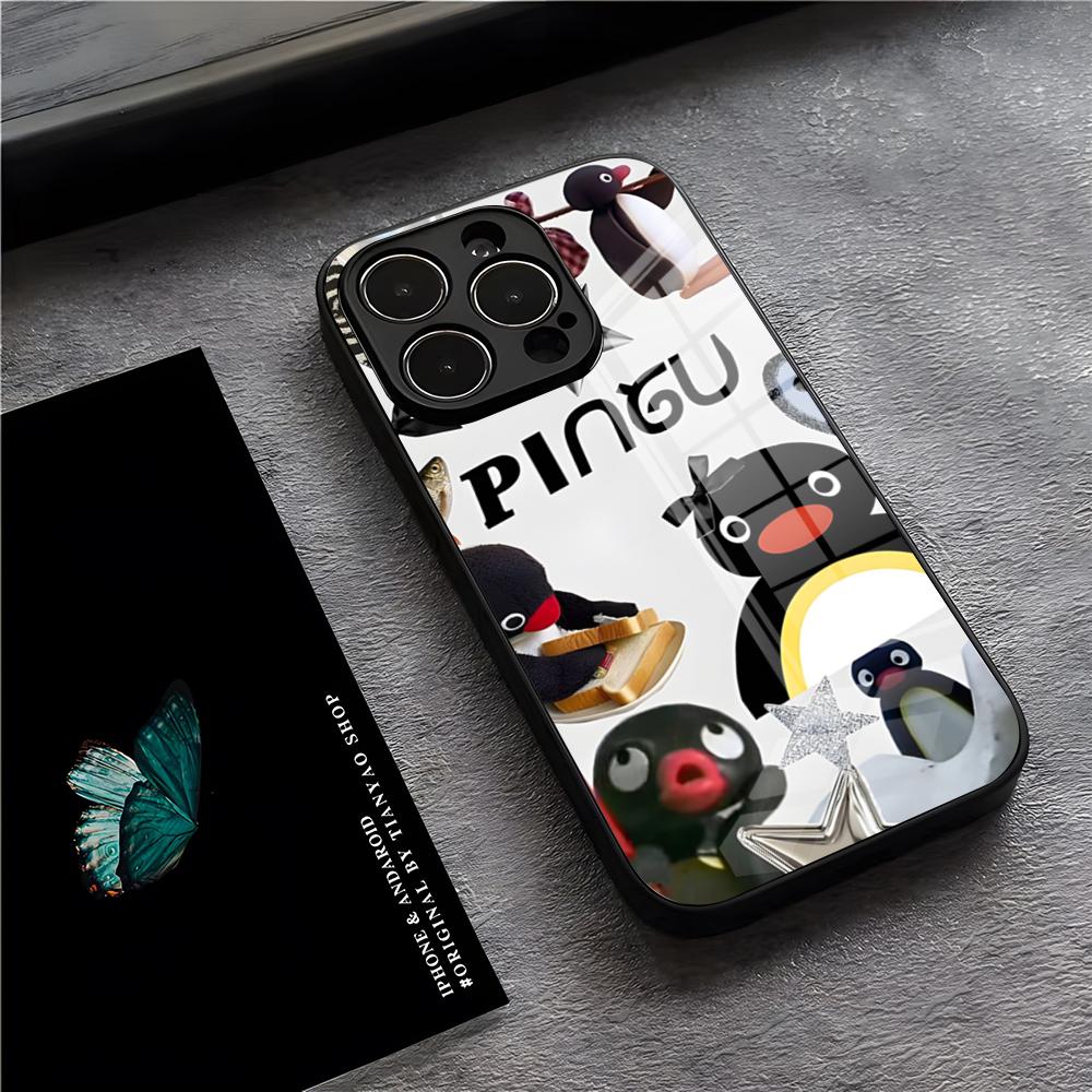 

P-Pingu Penguin Phone Case For IPhone 17 Pro Max 15 Pro 16 14 Plus 12 13 Mini 11 Pro Shockproof Glass Cover iPhone 17