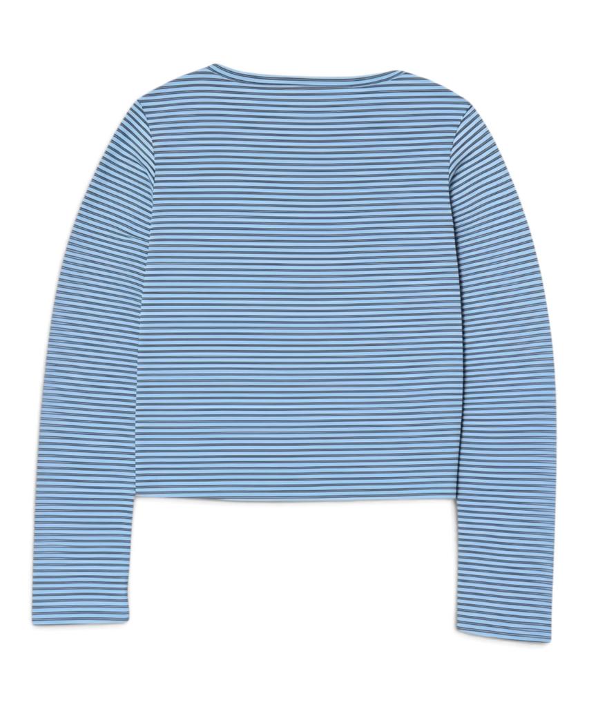 BORN SLIPPY Future Wave Stripe Henley Long Sleeve Tee (Sky Blue)